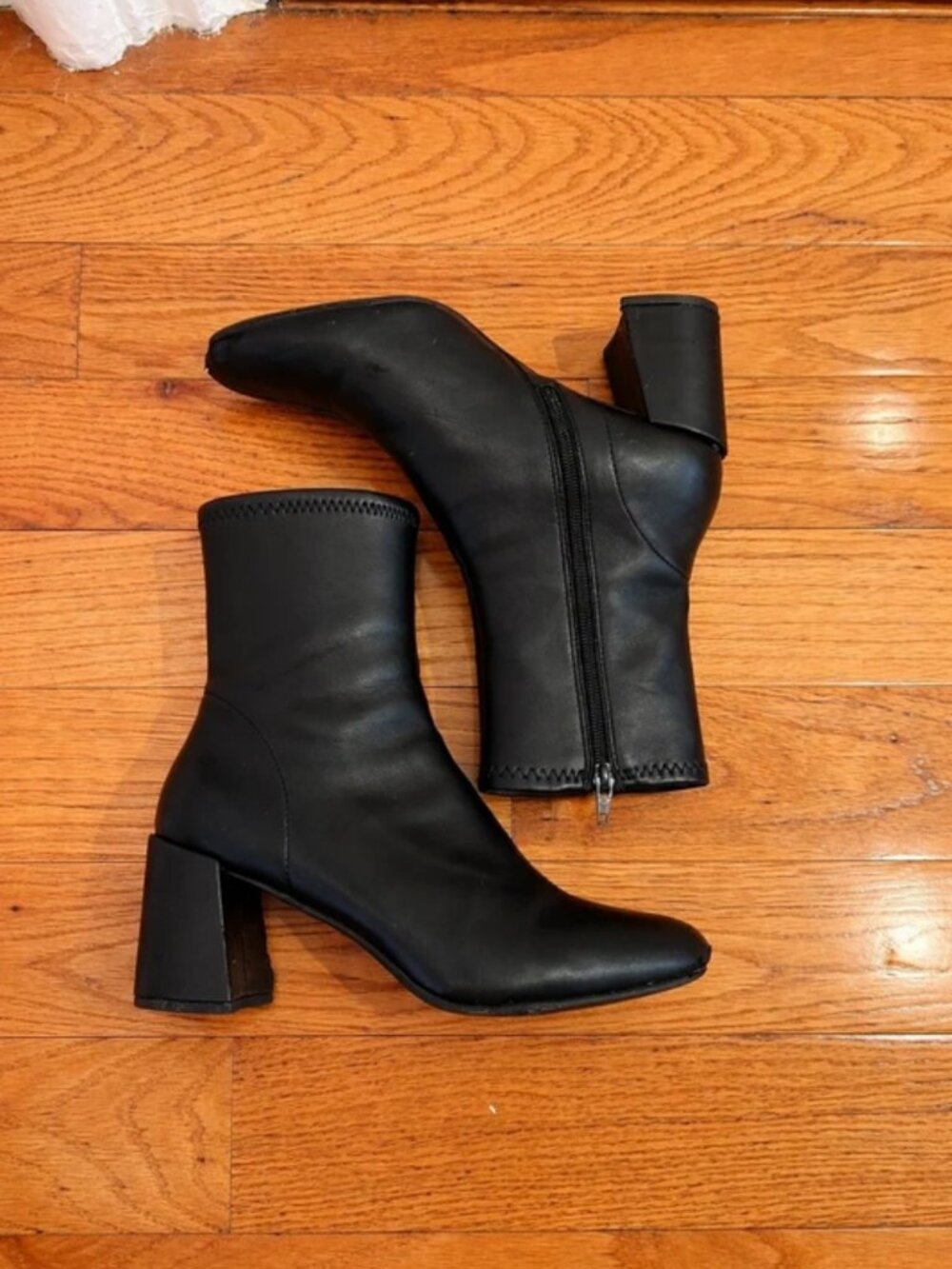 Black heeled ankle boots (Target, size 8, 2.5” heel)